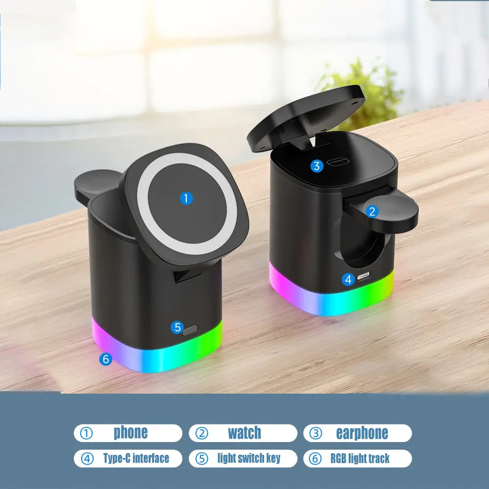 3 in 1 RGB Wireless charging Station