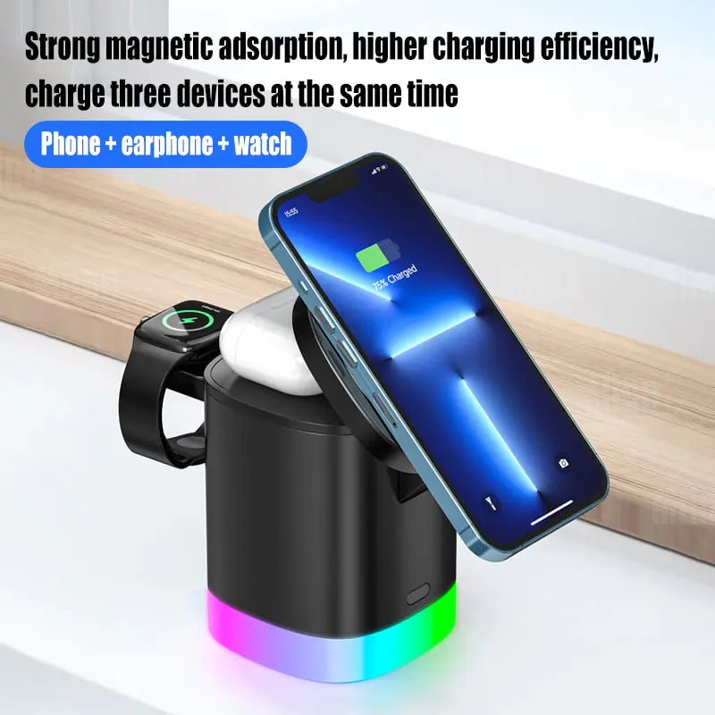 3 in 1 RGB Wireless charging Station